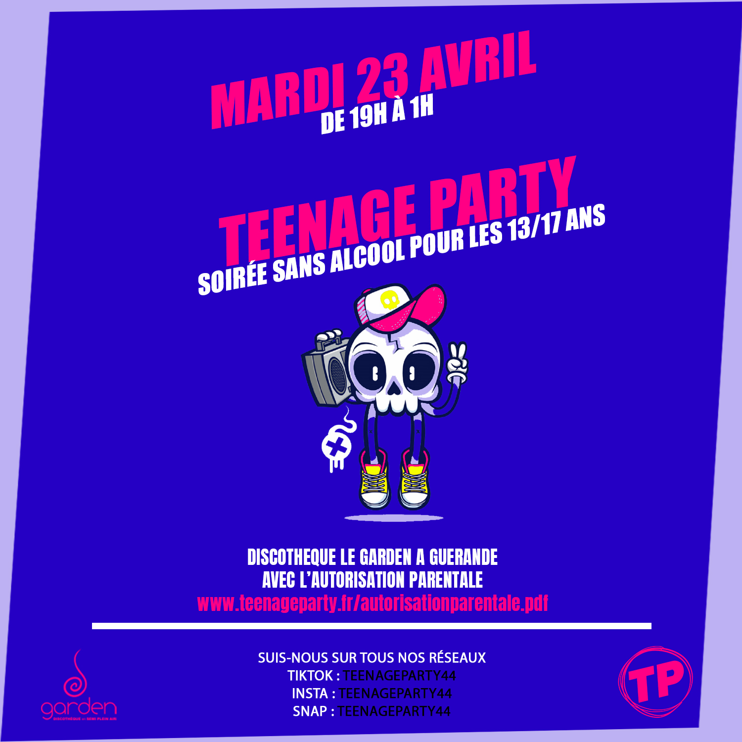 Mardi 23 avril - Teenage Party